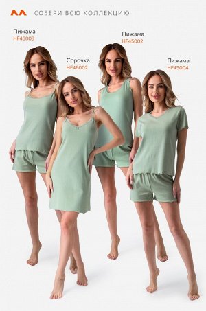 Женская пижама с шортами в рубчик Happyfox