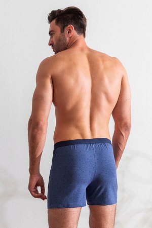 Трусы, набор - 2 штуки муж BeGood UMJ1204 Underwear темно-синий/синий меланж принт