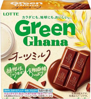 Шоколад Green Ghana oats milk, Lotte 48г,