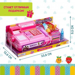 ZABIAKA Игровой набор касса «Магазинчик», с аксессуарами, свет, звук, МИКС