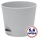 Кашпо с поддоном для цветов 5,6 СЕРЫЙ