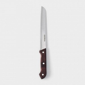 Нож для хлеба Доляна Ecology, лезвие 20 см, цвет коричневый