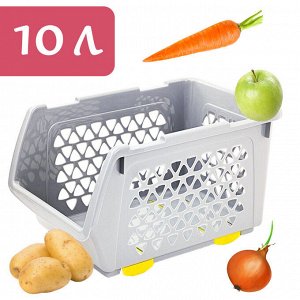 Ящик для ОВОЩЕЙ 10л СЕРЫЙ