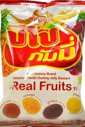 Мармелад жевательный Pipo Gummy Mix Fruits 4 фруктовых вкуса EuroFood, м/у 24г, 1/12/144