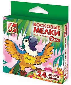 Восковые мелки " ZOO " (шестигранные)  24 цв.