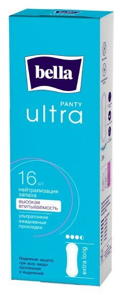 Белла Прокладки гигиенические ежедневные ультратонкие Bella Panty ultra extra long 16 шт в уп