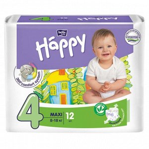 Белла Подгузники для детей Хэппи макси, 8-18 кг, Bella baby happy maxi, 12 шт в уп