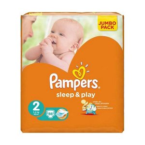 PAMPERS Подгузники Sleep & Play Mini Джамбо Упаковка 88