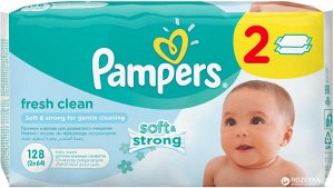 $ -> PAMPERS Детские влажные салфетки Fresh Clean Duo 2x52\64