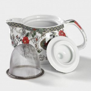 Набор для чайной церемонии керамический «Цветение», 5 предметов: 4 пиалы 30 мл, чайник 200 мл