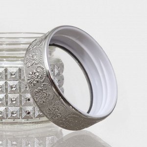 Банка стеклянная для хранения сыпучих продуктов «Сильвер», 100 мл, 5,7*5,5 см, с пластиковой крышкой, цвет серебряный