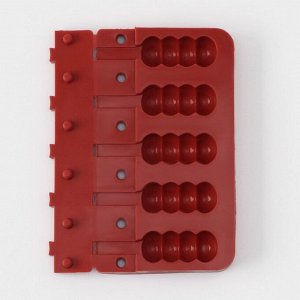 Форма силиконовая для леденцов «Батончик», 19x11x2 см, 5 ячеек (6x2,6 см), цвет МИКС