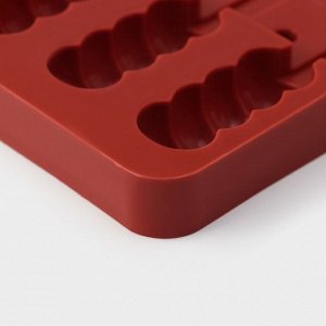 Форма силиконовая для леденцов «Батончик», 19x11x2 см, 5 ячеек (6x2,6 см), цвет МИКС