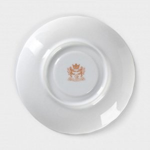 Блюдце Cmielow «Рококо. Гуси», d=12.5 см, фарфор, белое