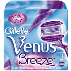 GILLETTE VENUS ComfortGlide Breeze Cменные кассеты для бритья (cо встроенными подуш с гелем) 2шт