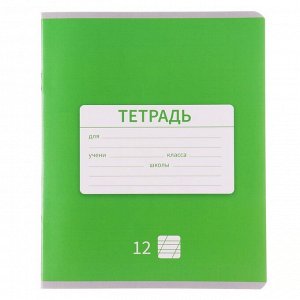 Тетрадь 12 листов в косую линейку, Calligrata «Однотонная. Школьная», обложка мелованная бумага, МИКС