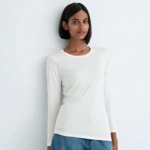 UNIQLO Heattech - термокофта Heattech с круглым вырезом - 00 WHITE