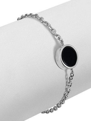 Браслет-цепочка Palazzo с натуральным янтарём чёрного цвета