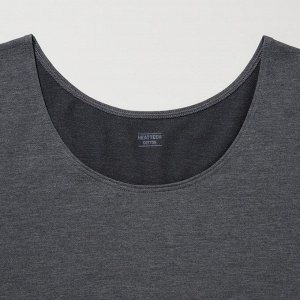 UNIQLO Extra Warm Heattech — теплая термо-кофта с U-образным вырезом - 02 LIGHT GRAY