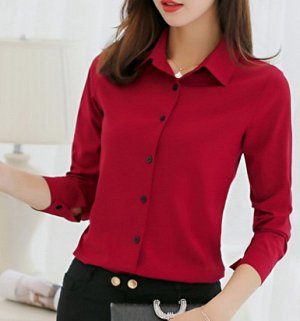 Рубашка Рубашка, оформленная длинными рукавами цвет: БОРДОВЫЙ, полиэстер. Размер (обхват груди, длина рукава, длина изделия, см): S (92,55,63), M (96,56,64), L (100,57,65), XL (104,58,68), 2XL (108,59