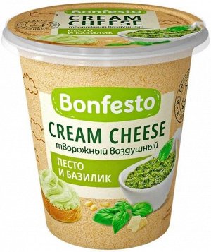 Сыр Кремчиз воздушный  "Песто и базилик" 65% 125гр  Бонфесто