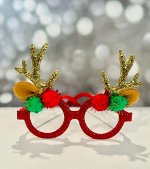 Очки новогодние с ЗОЛОТЫМИ  рожками