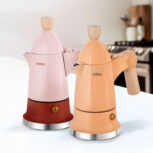 Кофеварка гейзерная КТ-7152-2 персиковый