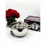 Кастрюля из нержавеющей стали с крышкой FESSLE диаметр 22 см (4.7 л