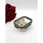 Стеклянный пищевой контейнер FESSLE 640 мл, 19*14.4*6.7 см
