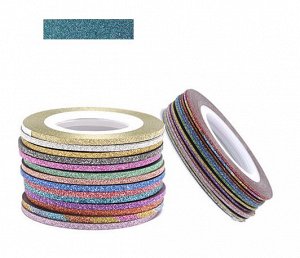 Лента для дизайна голубая Glitter tape10, 2мм, 700-23-10 ЭК