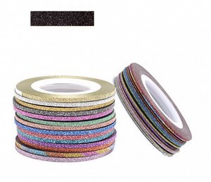 Лента для дизайна черная Glitter tape13, 2мм, 700-23-13 ЭК