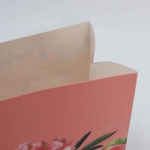 Пакет-коробка «Flower», 23 × 18 × 11 см