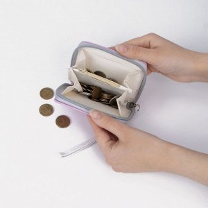 Кошелек детский, 2 отдела на молнии, розовый