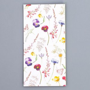 Пакет подарочный без ручек «Цветы», 10 x 19.5 x 7 см