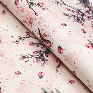 Бумага упаковочная, крафт белый "Сакура", 70х100 см 9670302