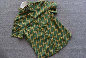 Рубашка Рубашка, оформленная короткими рукавами цвет: ЗЕЛЕНЫЙ, смесь хлопка. Размер (обхват груди, длина изделия, см): S (88,58), M (92,59)