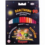 Пластилин флуоресцентный Гамма &quot;Флюрики&quot;, 10 цветов, со стеком, картон. упак., европодвес
