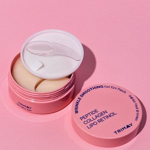 Trimay Патчи для век против морщин с пептидами, коллагеном и ретинолом Wrinkle Smoothing Gel Eye Patch