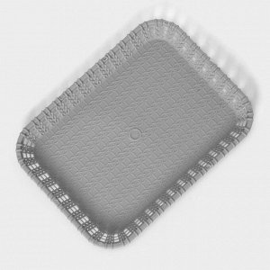 Поднос пластиковый прямоугольный Доляна «Плетение», 20,5x15x2 см, цвет МИКС