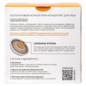 Natura Siberica Коллагеновый ночной крем концентрат для лица морщины разглаживаются кожа становится более упругой Натура Сиберика LAB Biome 50 мл