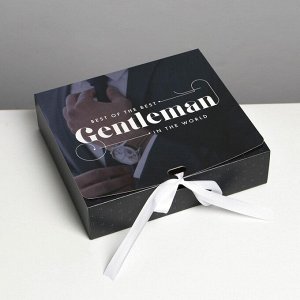 Дарите Счастье Коробка складная подарочная «Джентельмен», 20 × 18 × 5 см