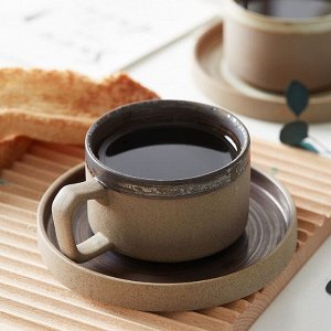 Чашка кофейная с блюдцем, 240 мл, керамика, глазурь ЧК-02