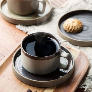 Чашка кофейная с блюдцем, 240 мл, керамика, глазурь ЧК-02
