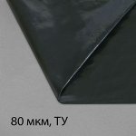 Плёнка полиэтиленовая, техническая, толщина 80 мкм, 5 ? 3 м, рукав (2 ? 1,5 м), чёрная, 2 сорт, Эконом 50 %