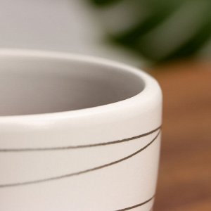 Горшок цветочный с поддоном 0,5 л, белый, керамика, "Магнолия" (М)