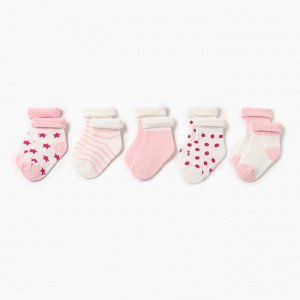 Набор детских носков 5 пар MINAKU "Нежность", цв.розовый, р-р 11-14 см