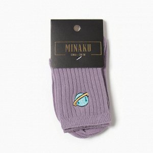 Носки детские MINAKU "Планета", цв.фиолетовый , р-р 15-18 см