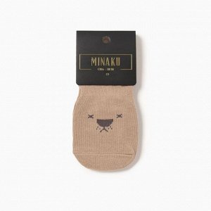 Носки детские MINAKU со стопперами цв.коричневый, р-р 12-13 см