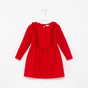 Платье для девочки с рюшей KAFTAN "Basic line", размер 32 (110-116), цвет красный