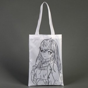 Сумка-шопер, раскраска «Девочка аниме», 32 х 23 см